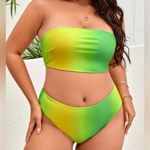Shein Plus Ombre Bandeau Bikini Swimsuit 4XL